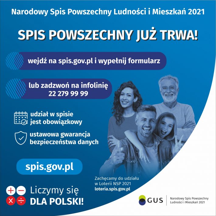 1 kwietnia rozpoczyna się Narodowy Spis Powszechny 2021, wejdź na spis.gov.pl i spisz się!