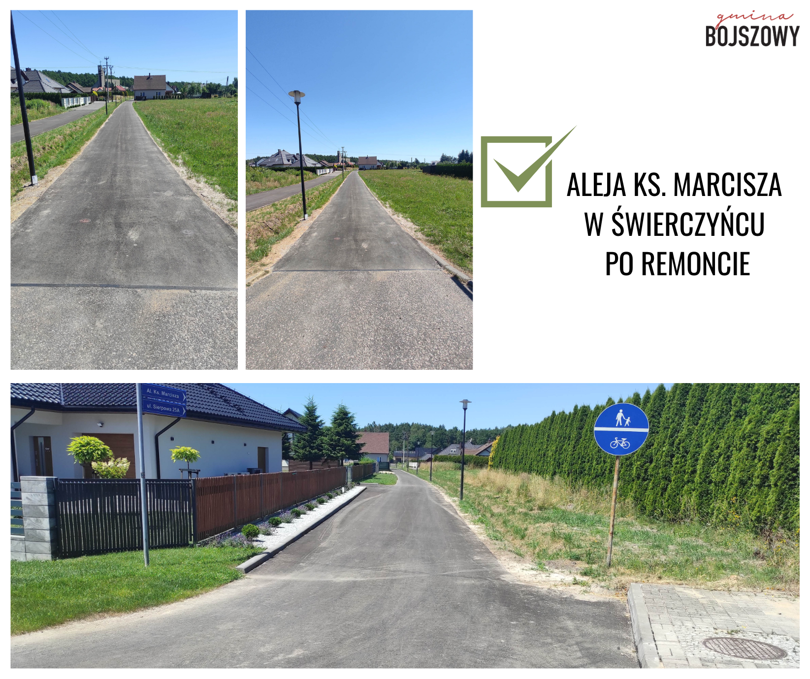 Aleja ks. Marcisza w Świerczyńcu po remoncie
