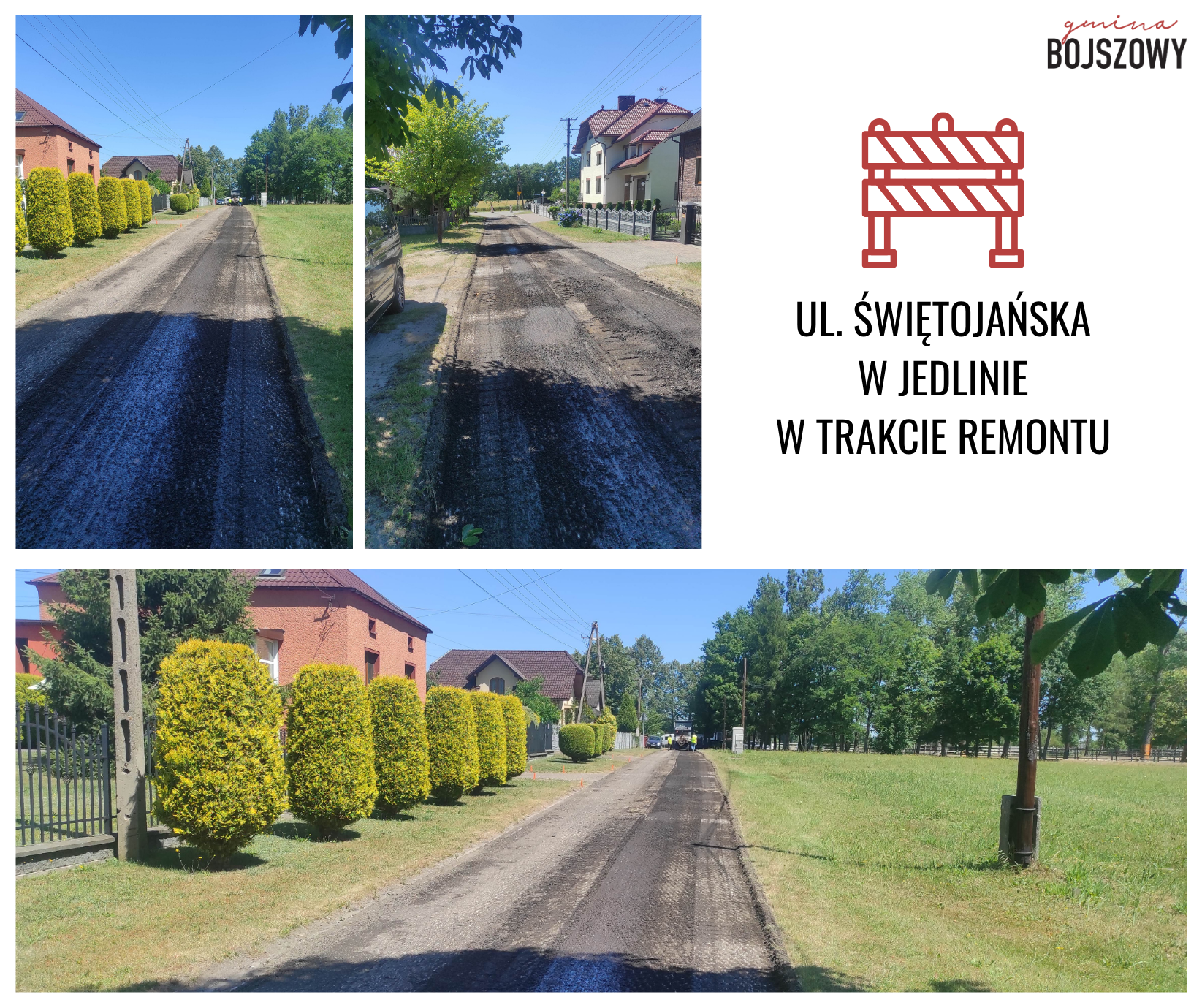 ul. Świętojańska w Jedlinie w trakcie remontu