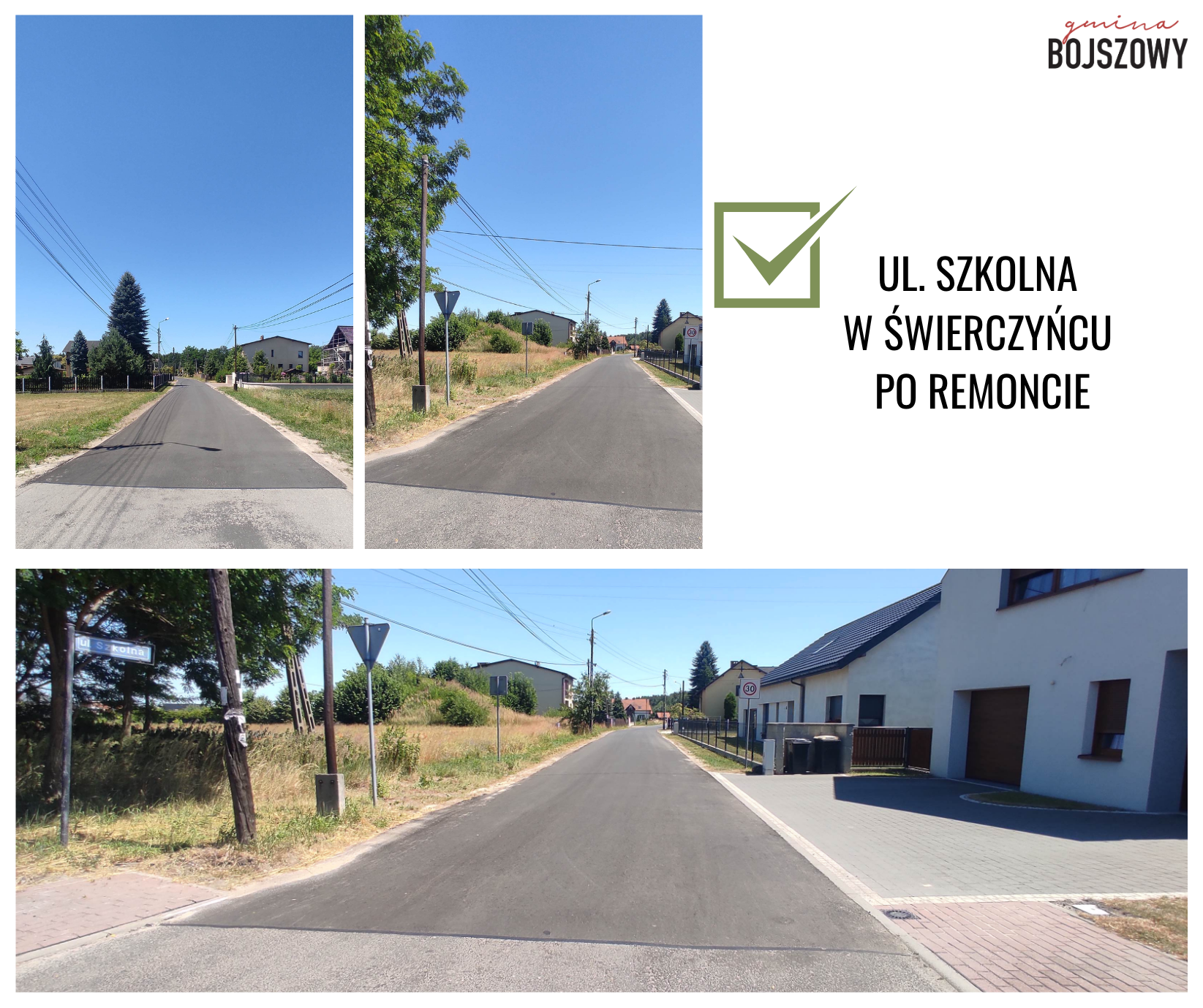 ul. Szkolna w Świerczyńcu po remoncie